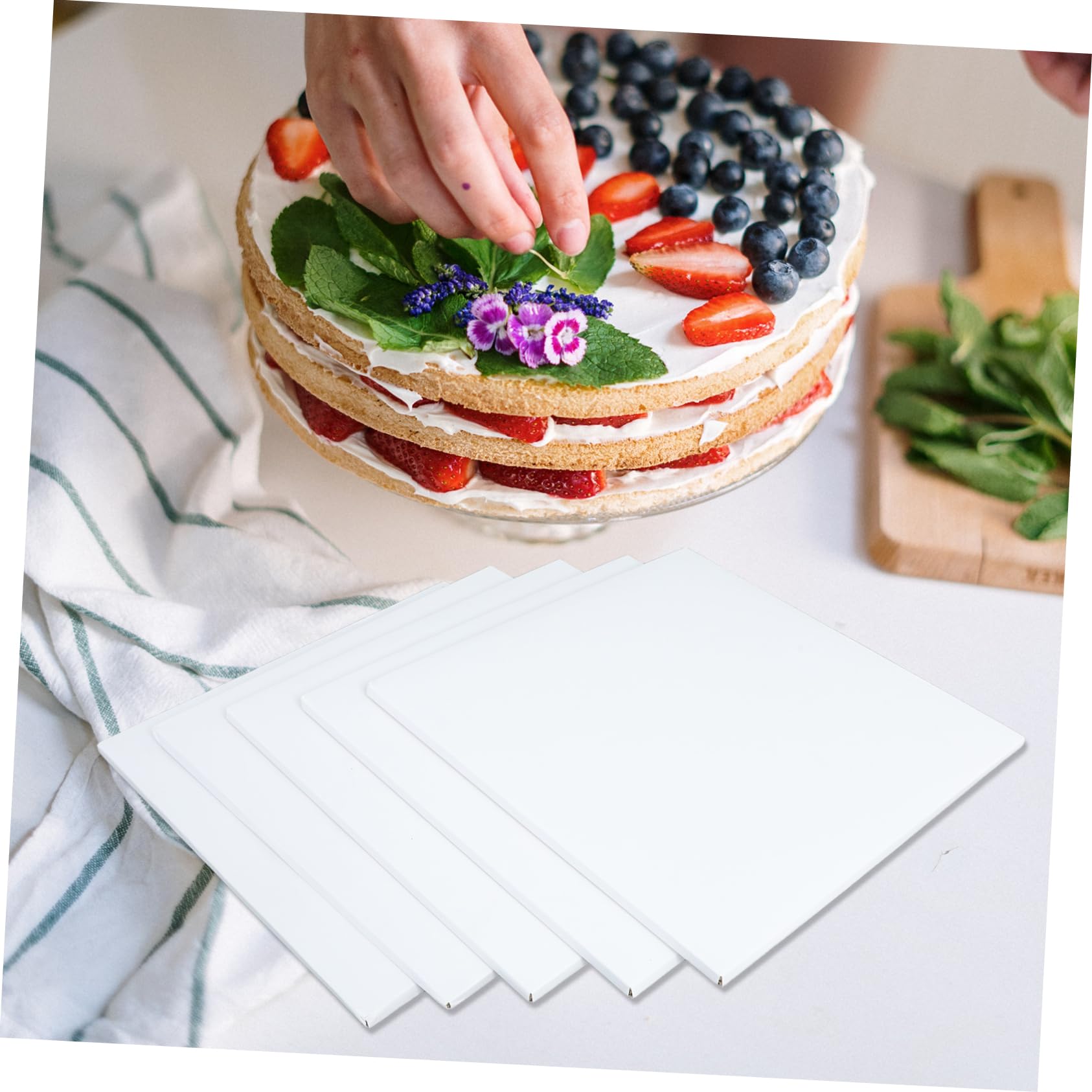 10stücke Weiße Quadratische Tortenböden aus Karton Tortenplatten für Gebäck Desserts Backzubehör Tortenplatte Weiß Tortenbodenplatten
