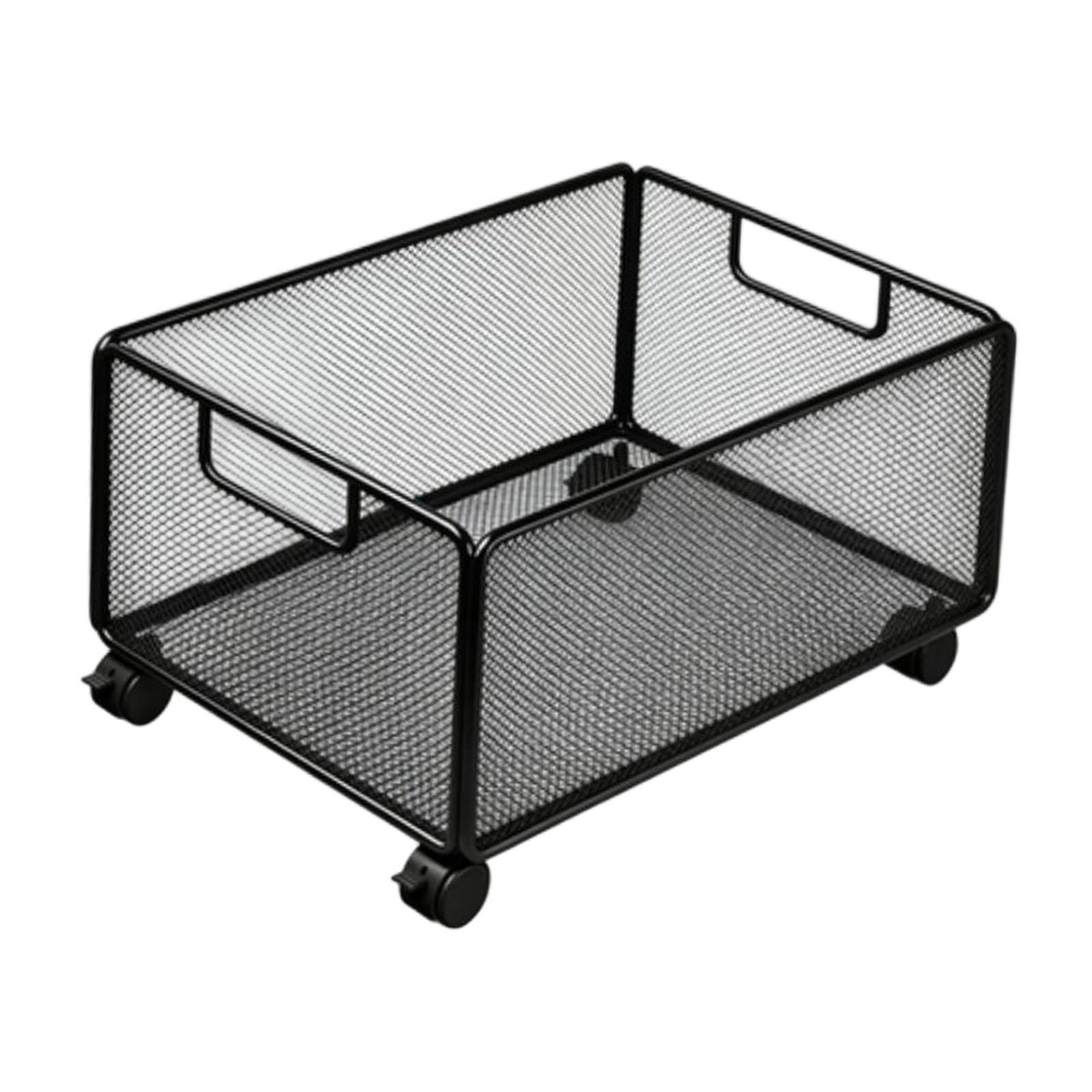 perfk Carrello Portadocumenti in Rete con Ruote, Carrello portaoggetti Portatile da Mettere sotto la scrivania, Organizer con Ruote per dormitorio, 30 Cm X 38 Cm X 23