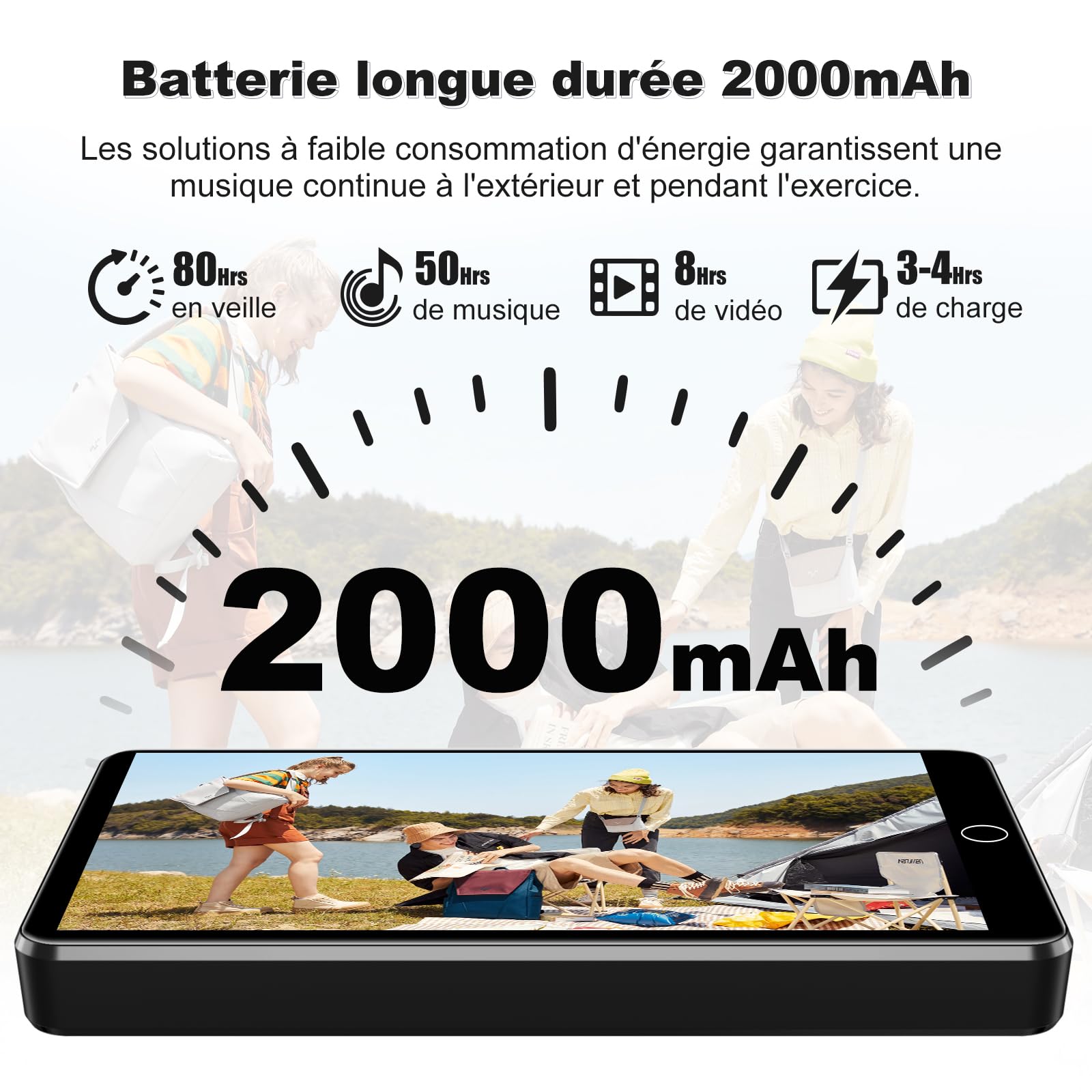16 Go Lecteur MP3 avec Bluetooth WiFi et écran Tactile 4.02"