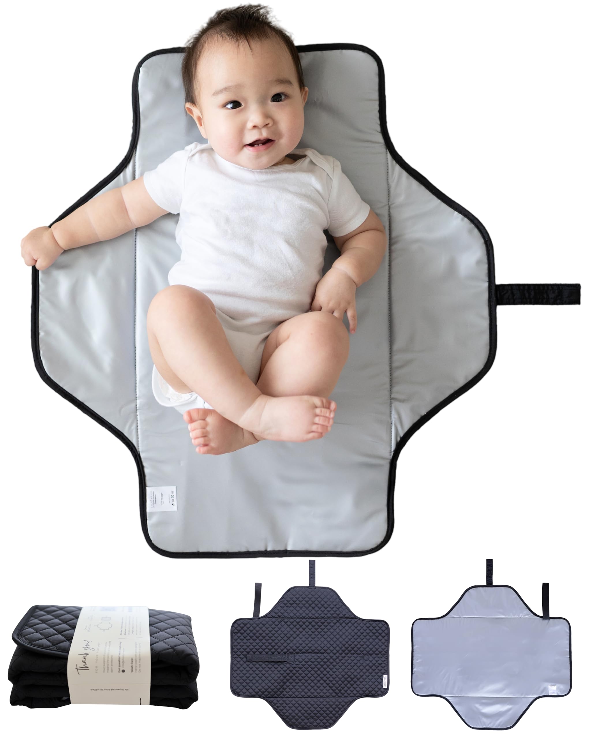 Lily Miles Baby Changing Pad Portable, Diaper Changing Mat with Magnetic Latches, Waterproof Travel Pad for Diaper Bag, Newborn Essentials, Gift for