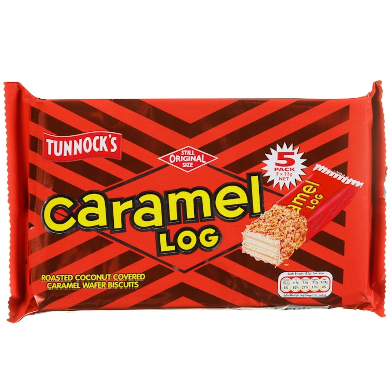 Tunnocks 5 Chocolate Caramel Logs - 1 Pack