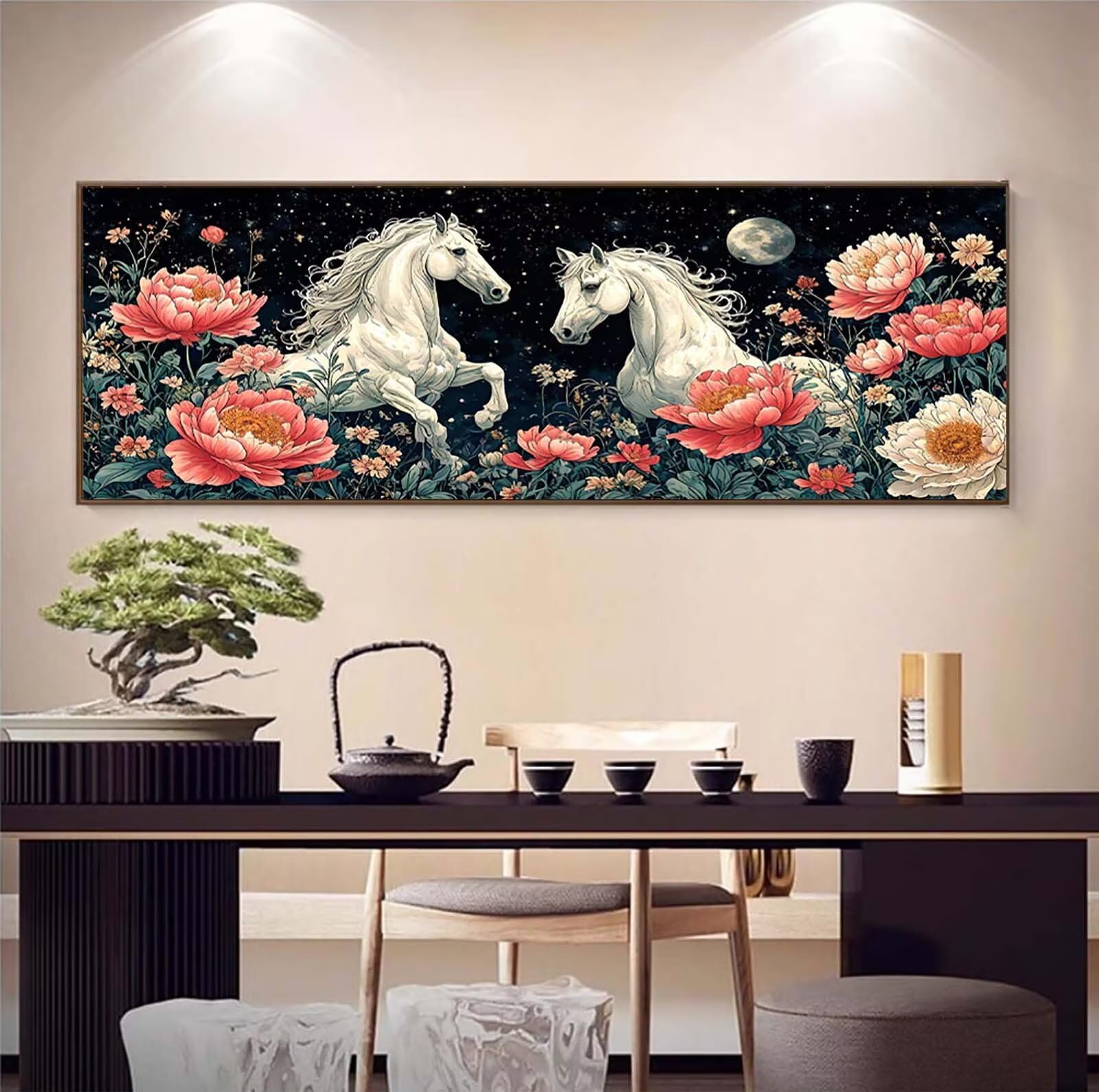 5D DIY duży obraz diamentowy 70 x 180 cm, obraz diamentowy kwiat s0h-44