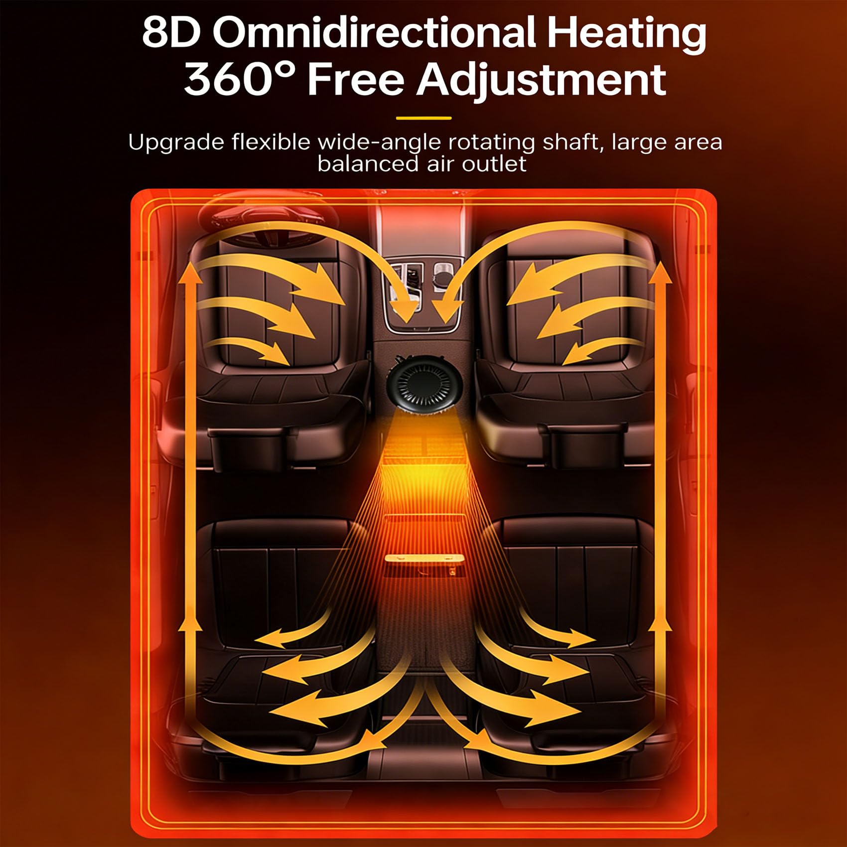 Battery Powered Space Heater, Battery Operated Heaters For Indoors, Dual USB, With 3000mah Rechargeable Batteries, Wireless, Portable, Silent, And Anti-Tilt Design For Cars/Camping (5-cell *2) — view 5