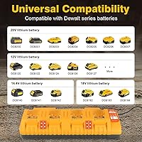 Vista 3 de DCB104 Reemplazo para estación de carga de batería Dewalt de 20 V, compatible con Dewalt 12V 20V Max batería de litio DCB120 DCB127 DCB112 DCB115