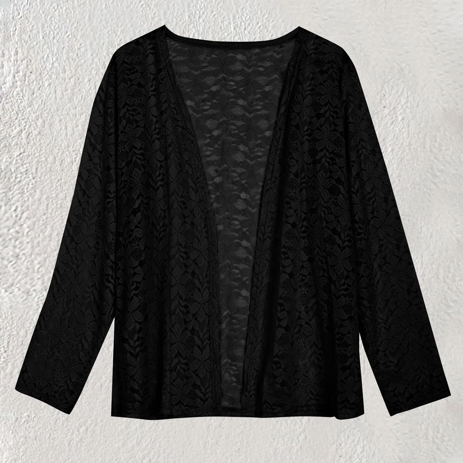 Womens 3/4 Length Sleeve Cardigan Lightweight Lace Open Front Cardigans Summer Casual Loose Fashion Tops Outifits
