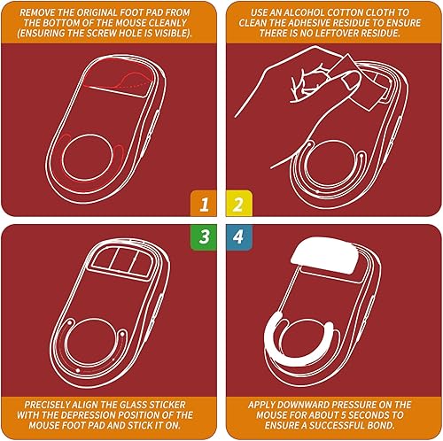 Miniatura 5 de YIMAGUJRX Patines de ratón de vidrio para Logitech G 502 Lightspeed inalámbricos, más rápidos y suaves (impresión negra)