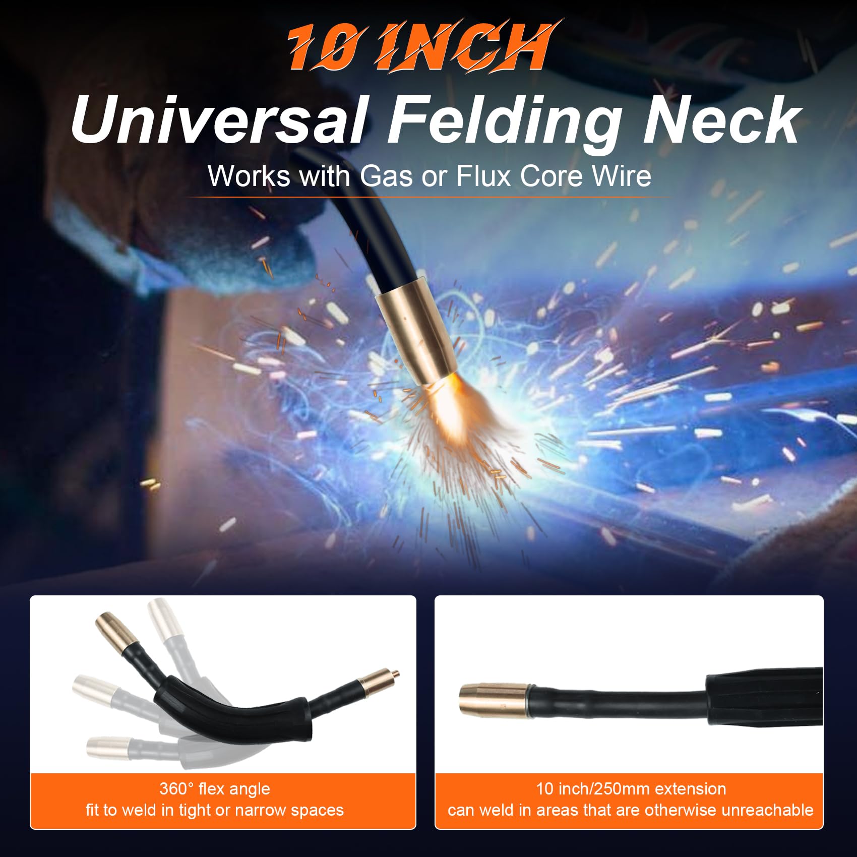 Mig Welding Gun Torch Stinger 100A 10' fits Miller M-100 M-10 (100A 10ft fits M-10)