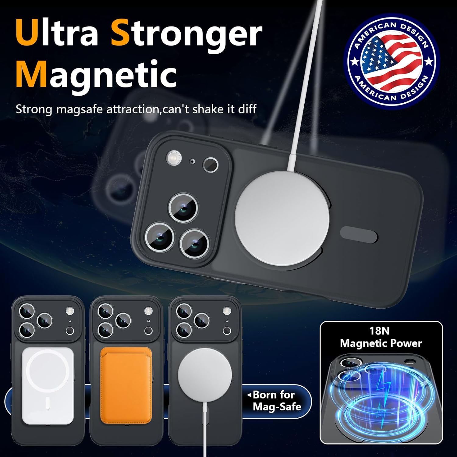 Color green YFEMLAZ Magnetic for iPhone 17 Pro Max Case,with Screen Protectors X2,Full Camera Protection,Compatible with MagSafe,Translucent Matte,Anti-Fingerprint，Shockproof Protective Phone Case,6.9,