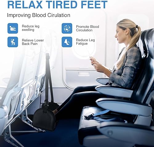 Miniatura 3 de KKM Reposapiés para avión hecho de espuma viscoelástica avanzada para avión, reposapiés de viaje en avión debajo del escritorio para oficina, relaja