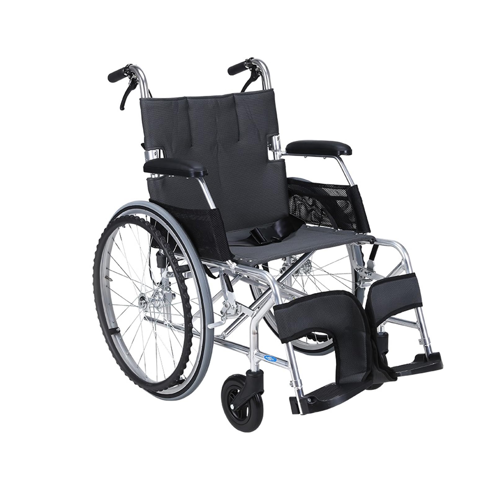 Silla de Ruedas Plegable de Aleación de Aluminio con Freno de Mano Y Reposapiés Ajustable, Silla de Ruedas Manual Ligera para Ancianos/Gray