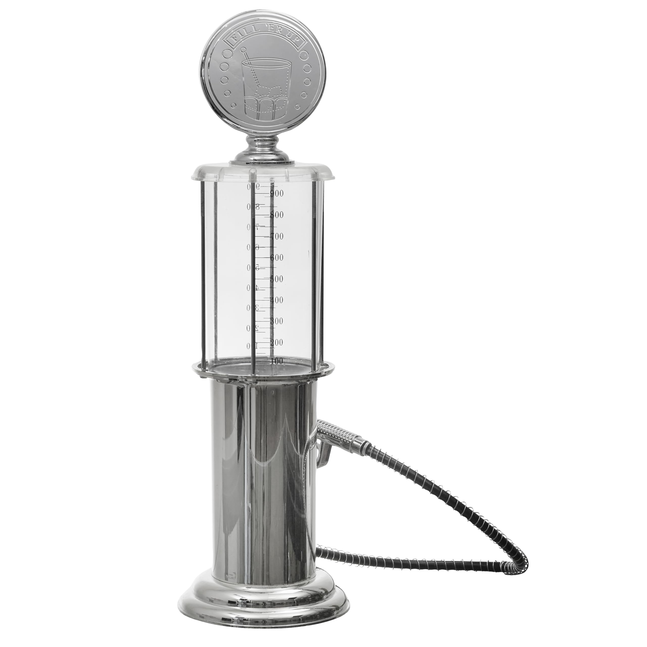 MISTER GADGet - KV7333 Distributeur de Boisson Vintage - Pompe À Essence 90cl - Conçu Pour Cocktails, Bières et Jus - Art de La Table - Inox - Idée Cadeau