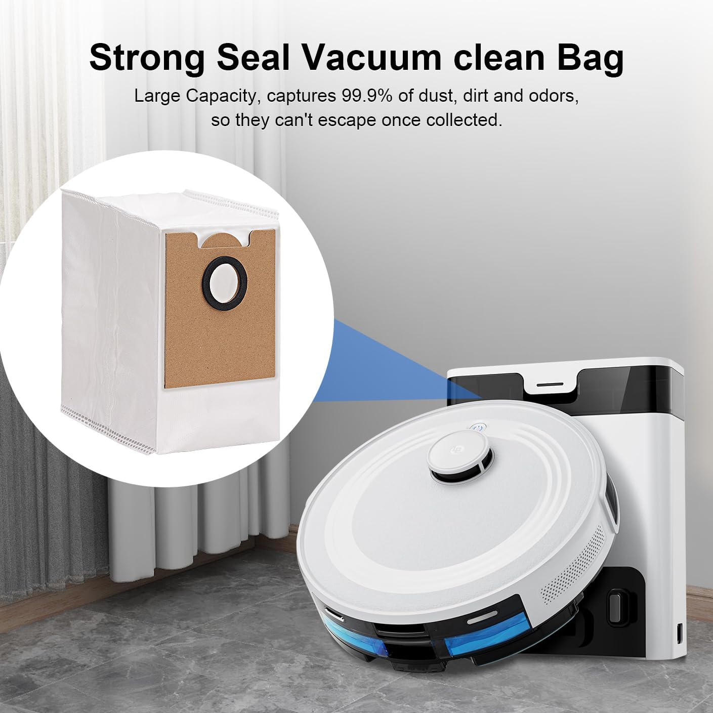 10 Pack Dust Bags Replacement for Lefant M2 Pro / M2S Pro Robot Vacuum | Large Capacity Dirt Disposable Vacuum Bags Accessories Part, High Filtration
