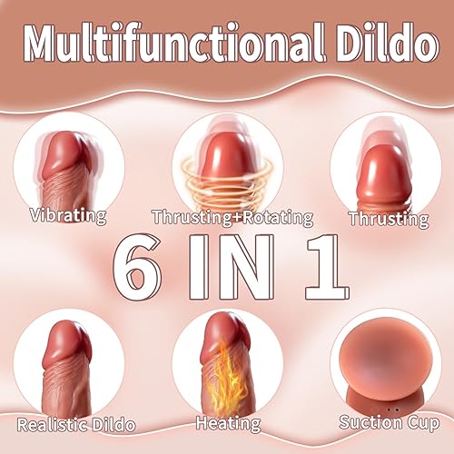 Miniatura 2 de Consolador realista con control remoto, vibrador anal, juguetes sexuales para mujeres, pene 6 en 1 con ventosa, 9 vibraciones, 3 oscilaciones de