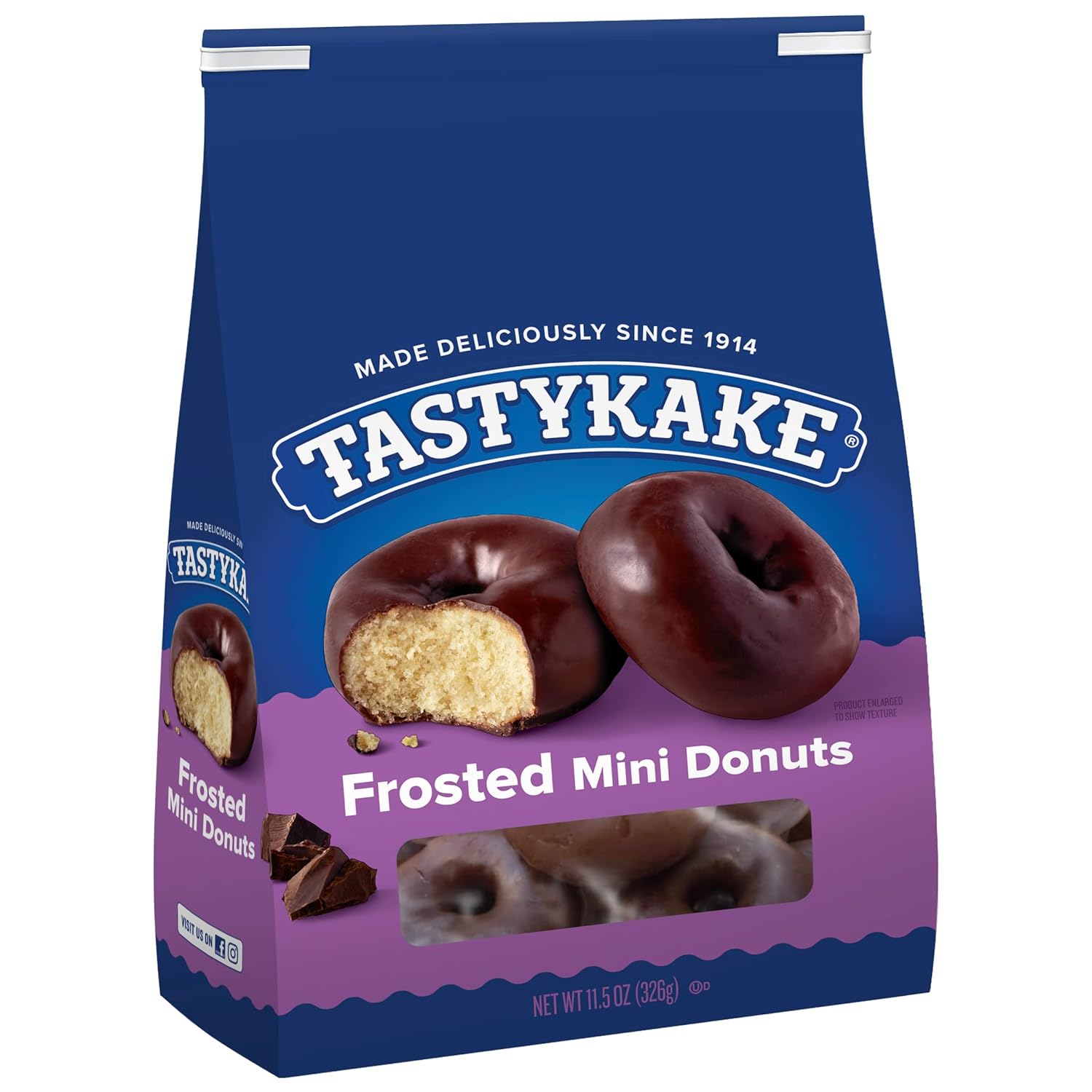 Tastykake Frosted Mini Donuts 11.5 oz Resealable Bag - Rich, Sweet Snack for Breakfast or Anytime Treat