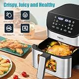 Air Fryer TINPOO 6.2 QT Oilless Large Capacity 1500W Oven Air Fryers Healthy Cooker with 10 Preset, Visual Cooking Window, Non-Stick Basket — image 4