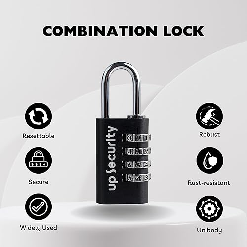 Miniatura 3 de Candado de combinación de 4 dígitos para casillero, unidad de almacenamiento, cerradura de casillero de gimnasio con código, combinación de candado