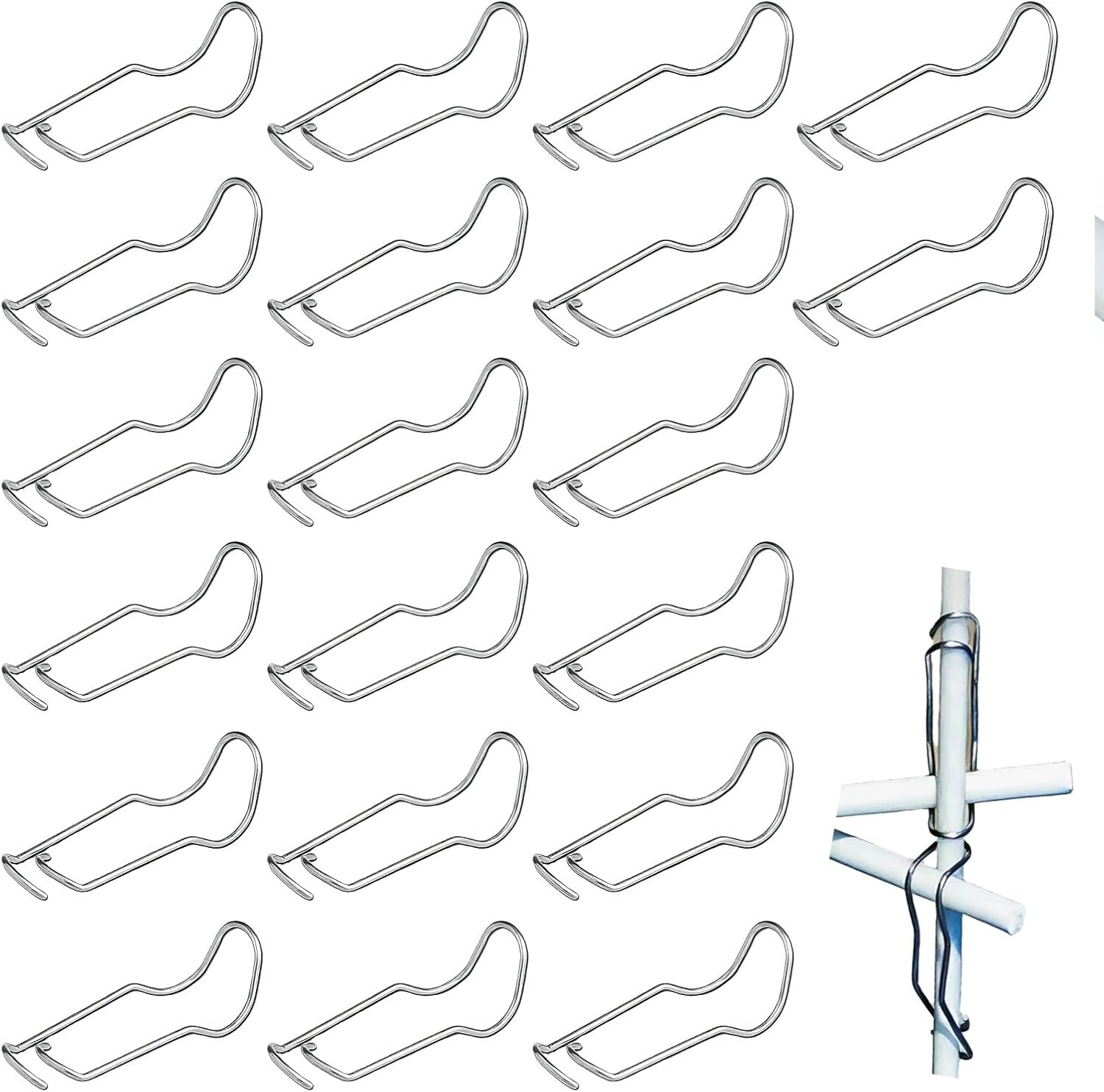 20PCS Connecting Buckles for Bamboo Trellis Reusable Garden Connectors and Support Clips for Plant Stakes Climbing Plants Tomato Cucumber Vegetable Supports Outdoor Netting 7/16 Inch 11mm
