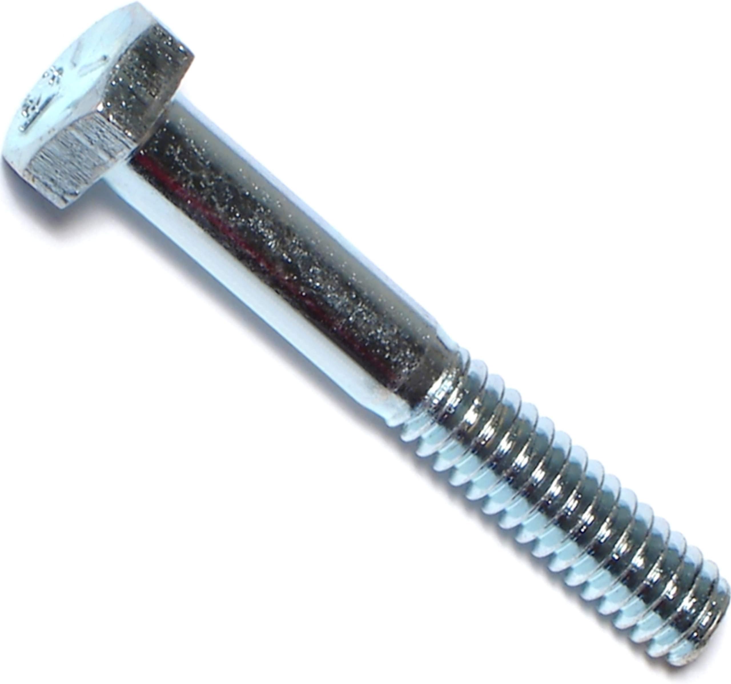 100 Pack - Grade 5 Zinc Plated Hex Cap Screws, 1/4-20 X 1 Inch, Coarse Thread Alloy Steel Bolts