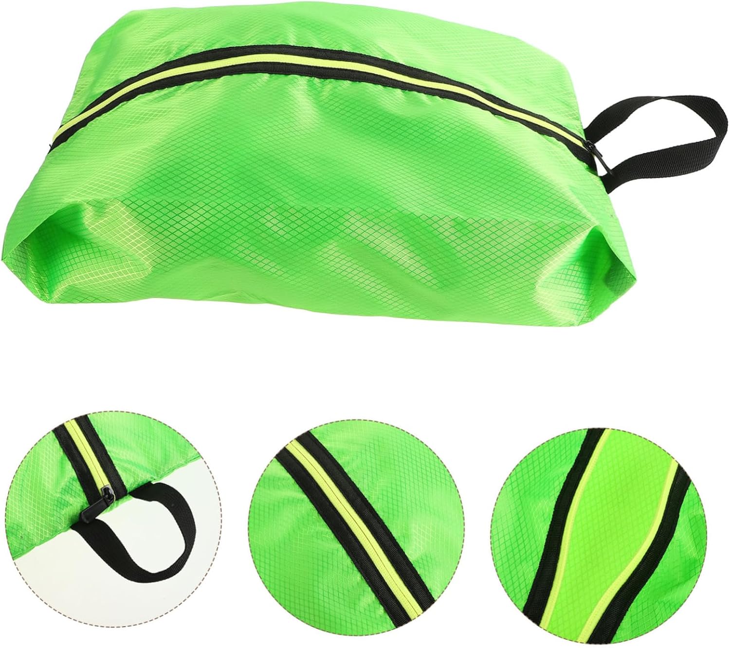 Portable Travel Shoe Bag Organizer Hanging Shoes Storage Pouch Dustproof and Easy to Maintain for Men and Women Stylish Fluorescent Green Design