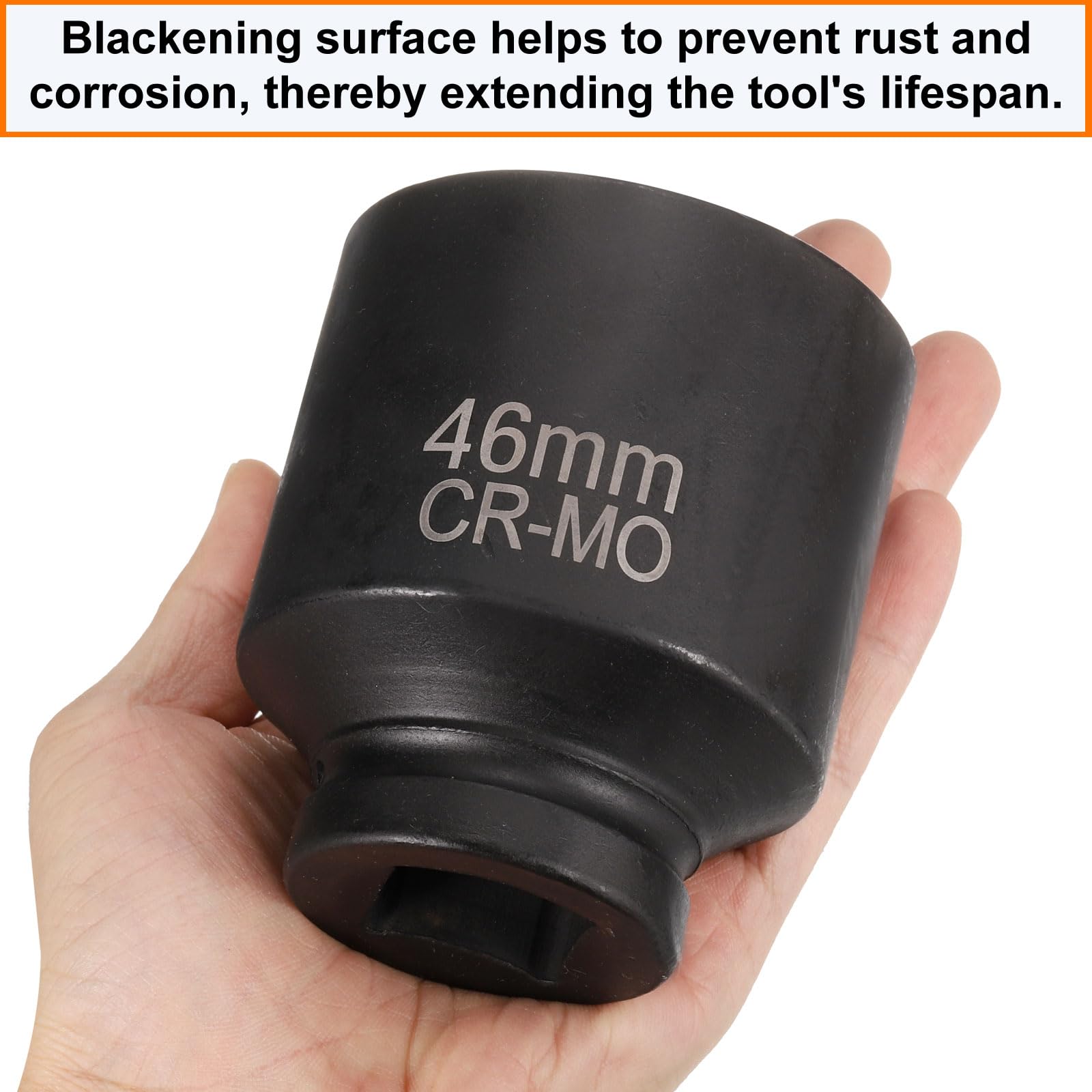 sourcing map 3 llaves de vaso cuadradas de 4 puntos de 1 pulgada, 46 mm, llave de impacto cuadrada métrica CR-MO, herramienta de manga neumática estándar para reparación de automóviles, mantenimiento