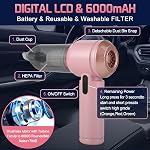 Aspirateur de voiture sans fil, aspirateur à main petit, aspirateurs portables 26000PA puissants, USB, 3 modes, mini aspirateur pour maison, bureau, voiture, animaux de compagnie, cuisine