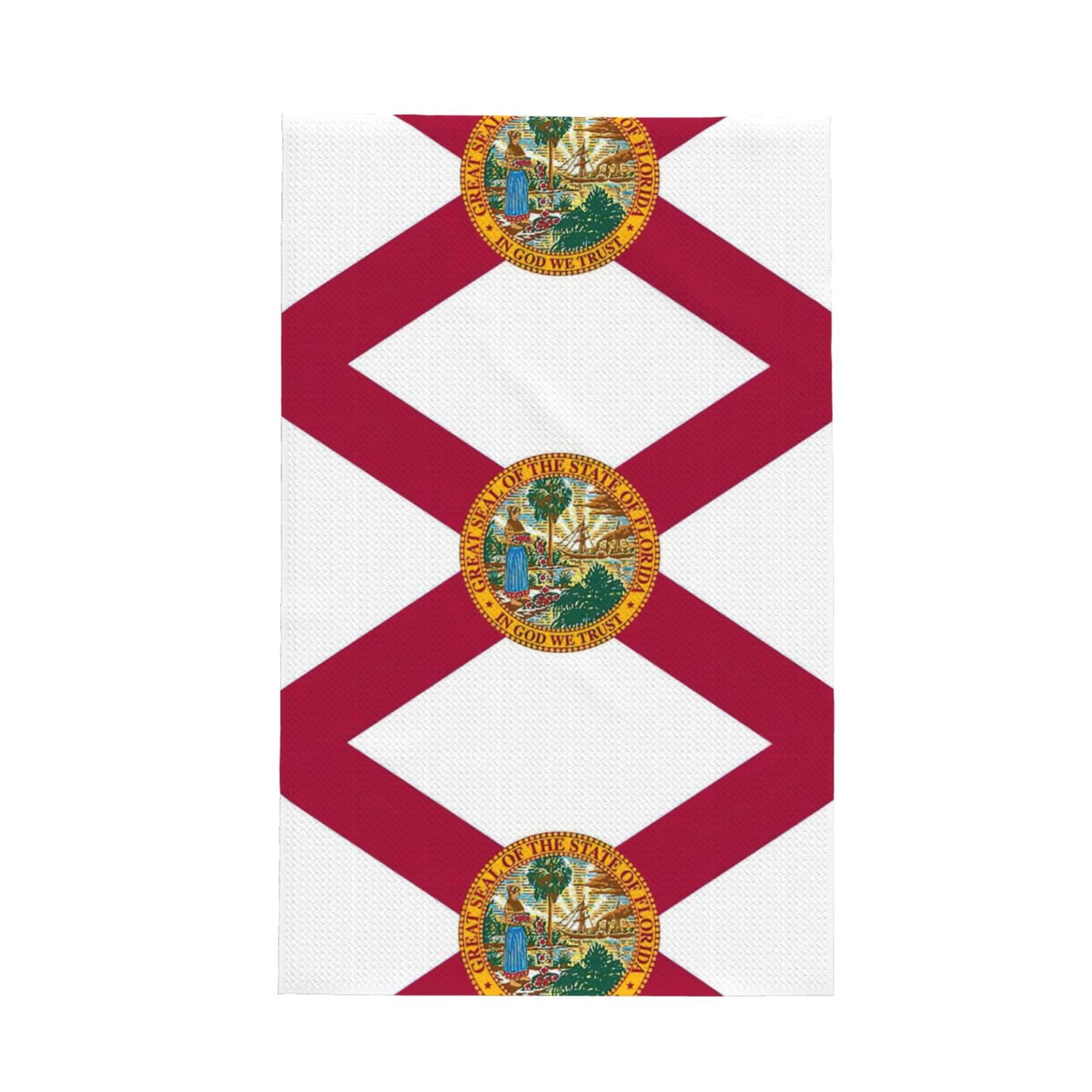 Xxahnbm Black Florida State Flag Print Waffle Kitchen Towel,Absorbent Hand Towel
