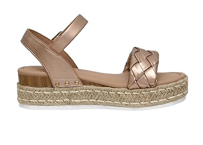 Amazon.com | CUSHIONAIRE Women's Mae woven espadrille wedge sandal, Rose  Gold 6.5 | Platforms \u0026 Wedges
