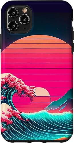 Miniatura 13 de Funda retro para iPhone 12 Mini vaporwave Synthwave Ocean Japanese 80s estilo vintage retro