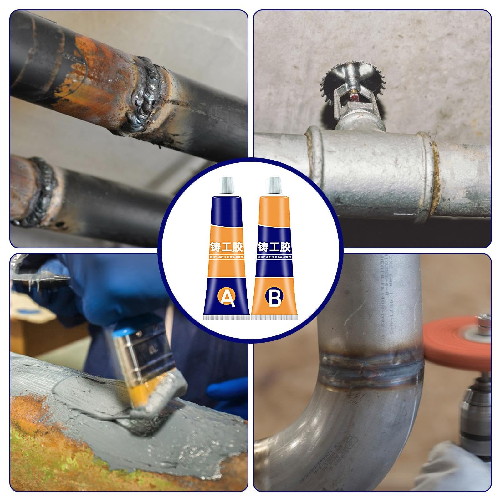 2x AB Colla per riparazione di metalli, adesivo super resistente al 2x AB Colla per riparazione di metalli, adesivo super resistente al