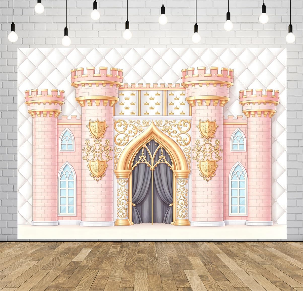 BELECO 4.6x2.5m Sfondo in tessuto Castello Principessa Rosa Palazzo | Ingresso Castello Regno Medievale Fiaba Sfondo Festa Compleanno Ragazze Telo Di Sfondo