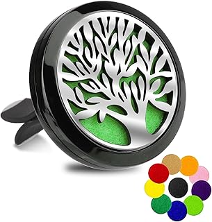 Diffuseur Voiture Huiles Essentielles – Porte-parfum Magnétique Ø23mm Avec 10 Recharges Lavables – Désodorisant Écologique Auto, Aromathérapie Voiture