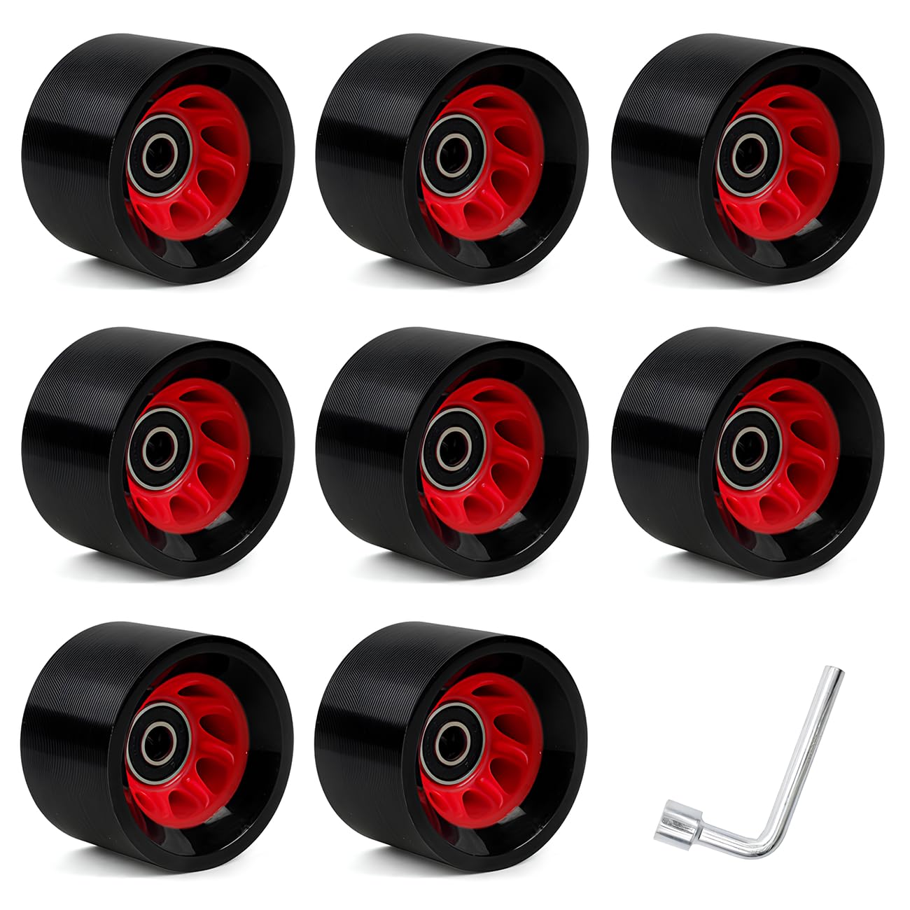 Lot 8 Roues Rechange pour Patins à roulettes, 58 mm x 39 mm, 95 A, pour Patins à roulettes d'intérieur avec roulements, Roues Rechange pour Patins à roulettes à Double rangée
