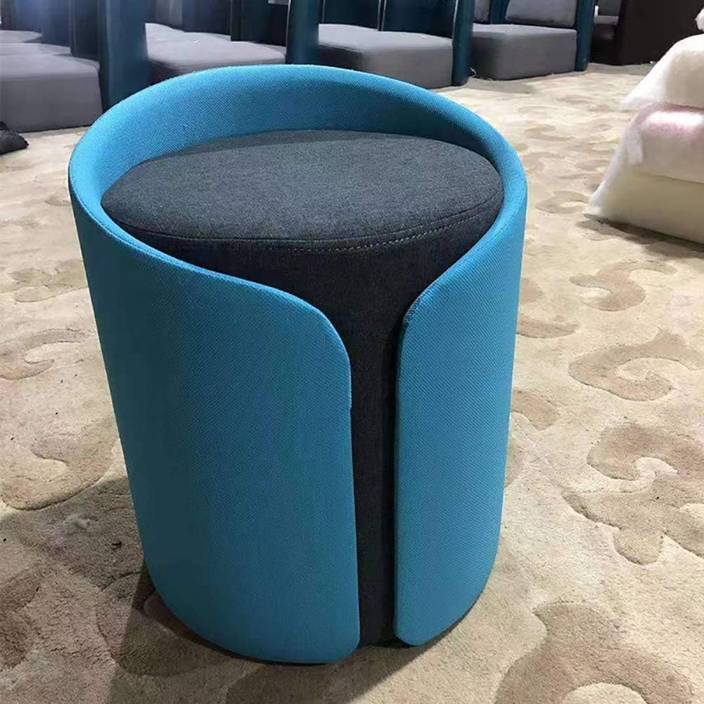 Repose-pieds ottoman bleu ou gris pour salon et chambre