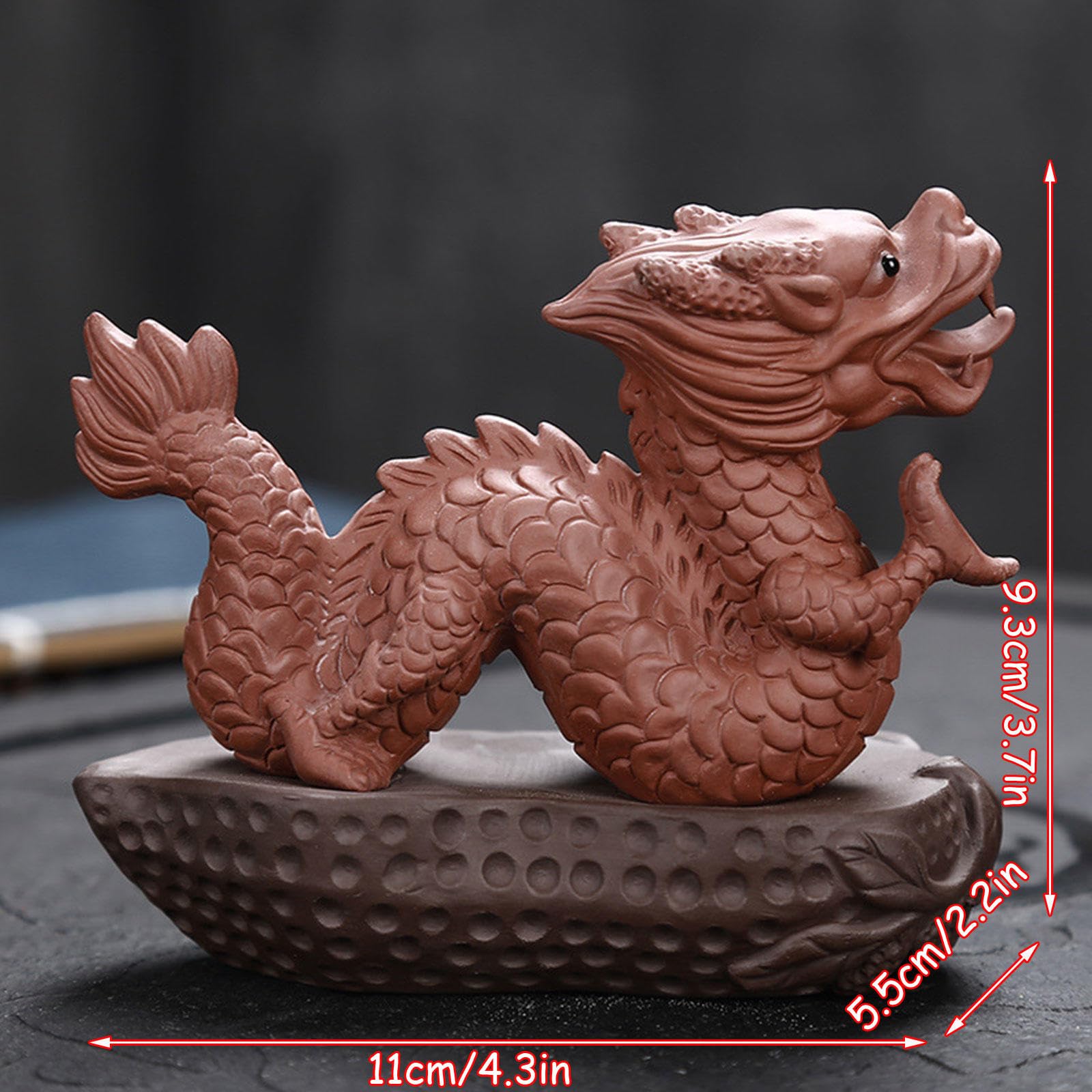Sammlerfiguren, Lila Sanddrachen-Teefigur for Reichtum und Erfolg - Sternzeichen-Drache-Jahresdekoration