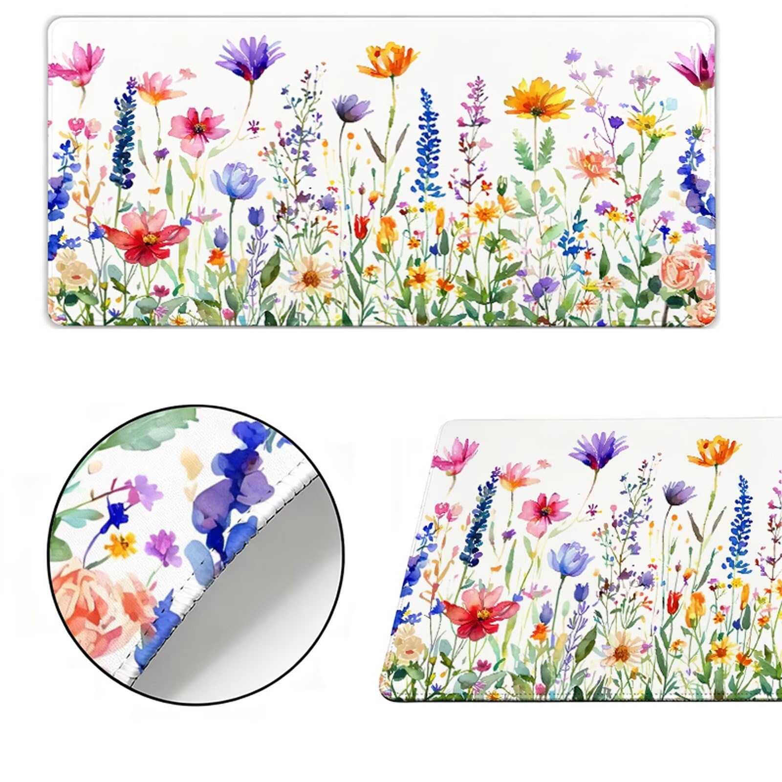 Podkładka pod mysz XXL 1200 x 600 x 3 mm podkładka pod mysz biała podkładka pod mysz prostota poprawia precyzję i szybkość, wodoodporne antypoślizgowe, szyte krawędzie, akcesoria do gier, komputer