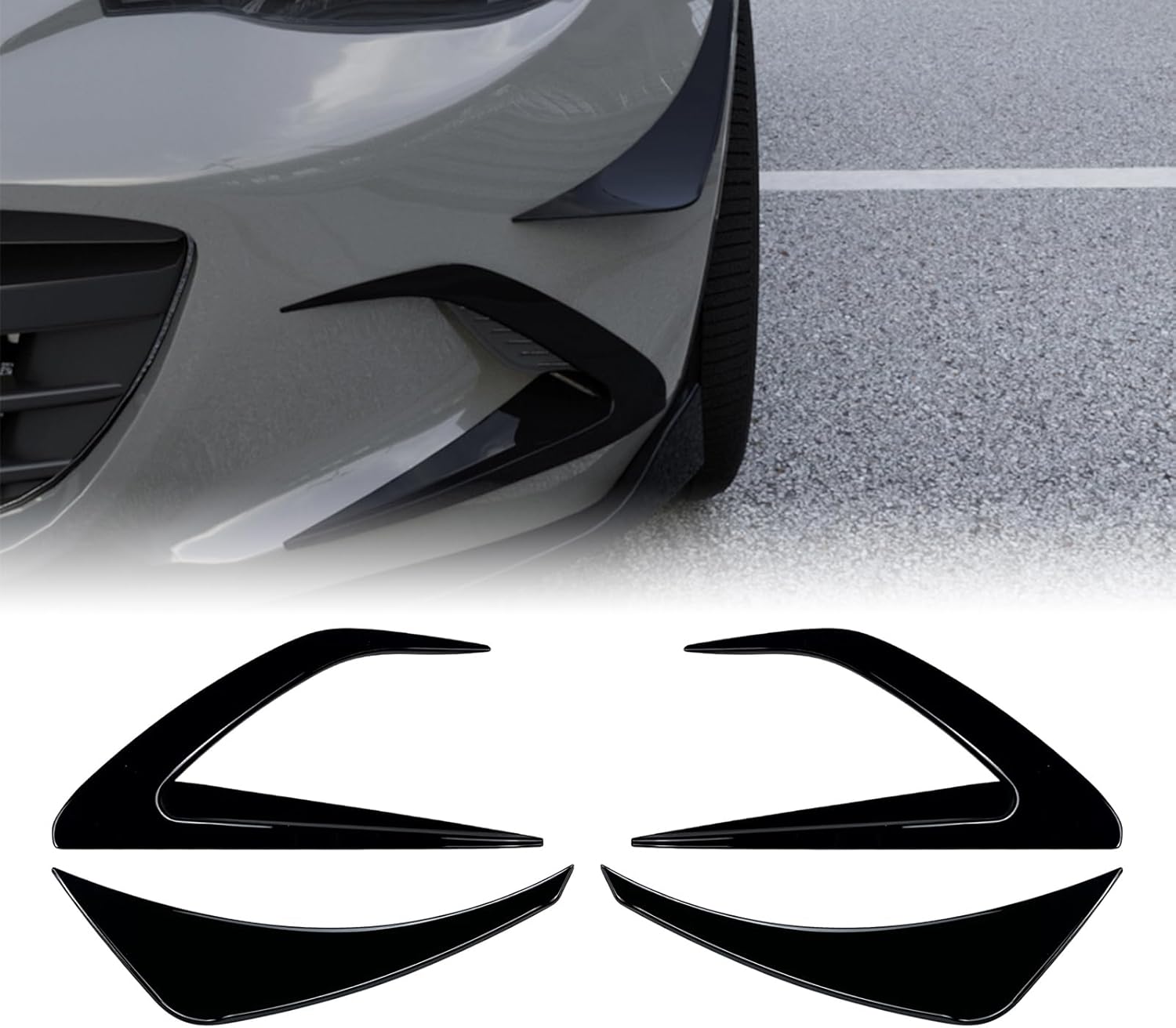 Front Side Air Vent Trims For Mazda Miata MX-5 2016-2025 Black