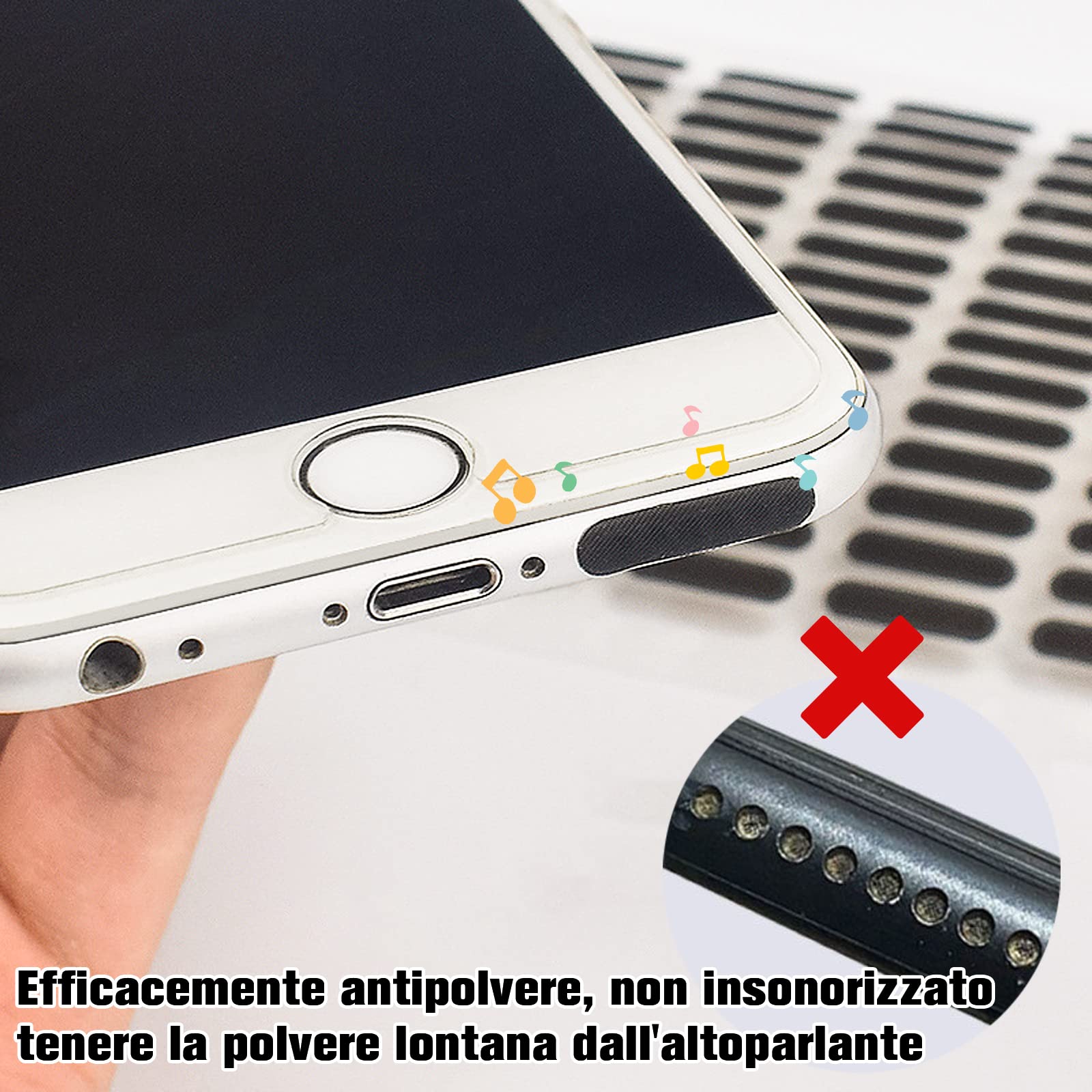 Kit Antipolvere Per IPhone 13/12/11/XS Max - Retine E Tappi Per Altoparlanti E Porte - 28 Pezzi