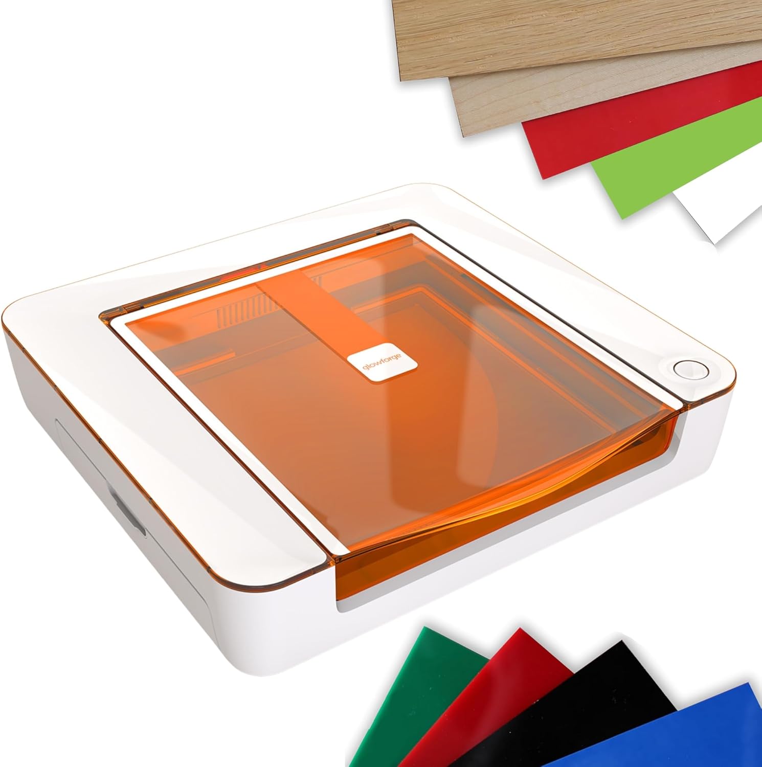 Glowforge Aura Craft Laser Engraver and Cutter with Proofgrade Essentials Bundle, Engraving Machine and Materials for Hobbies