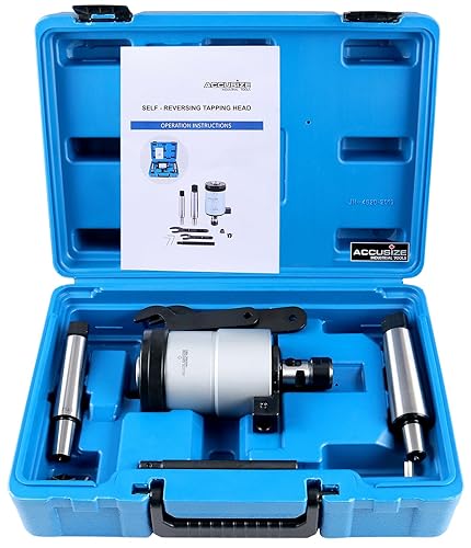 Accusize Industrial Tools Cabezal de roscado autoinvertido M5-M12 de 4-1/2 pulgadas, NPT de 1/8 pulgadas, cono Jt6 Jacobs, 2600-4012