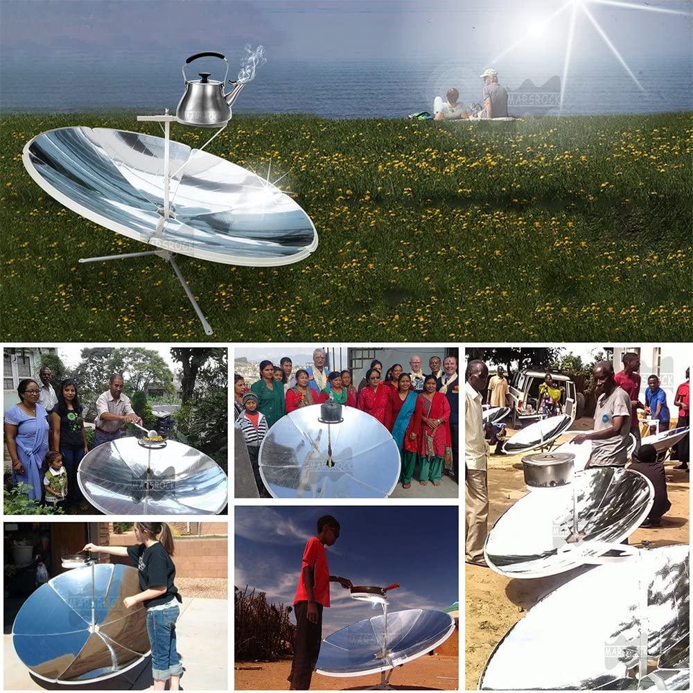 Przenośna Kuchenka Solarna,1800 W,1,5 M/59'' średnica,Kempingowe Piece Solarne, Kuchenka Solarna Z Koncentracją Energii,Piec Słoneczny Do Ogrzewania Słonecznego,Podróżny,Domowy