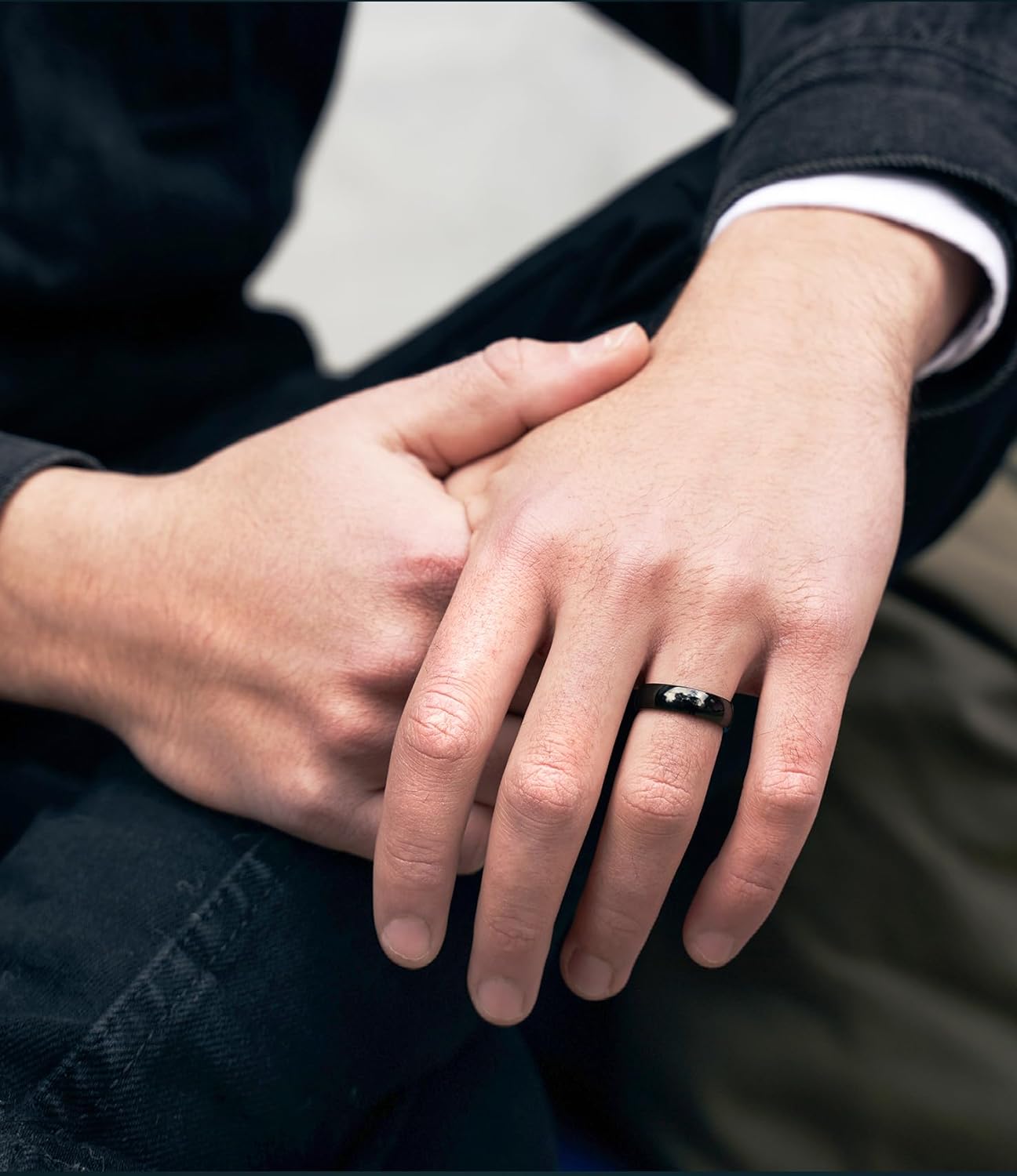 TIGRADE Black Titanium Ring 2mm 4mm 6mm 8mm Dome High Polished Wedding Band Size 3-14.5 - Image 4