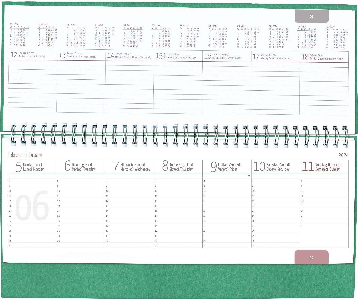 Table Landscape Calendar Nature Line Pine 2024 - Desk Calendar - Office Calendar Landscape 29.7 x 13.5 cm - 1 Week 2 Pages - Environmental Calendar - with Hard Cover      Calendar – Desk Calendar, May 1, 2024