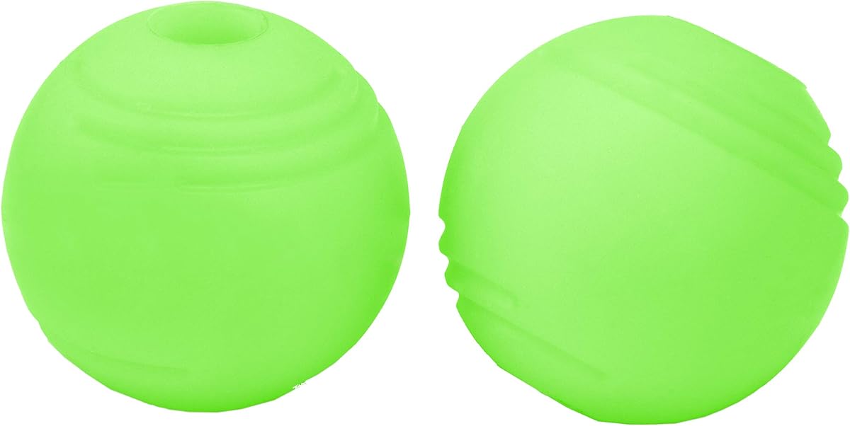 por Mammoth Juego de 2 Bolas Brillantes, Juguete Interactivo Rebotante Duradero para Mascotas y Perros, Ligero, 3 Pulgadas, Se adapta al Lanzador de Bolas
