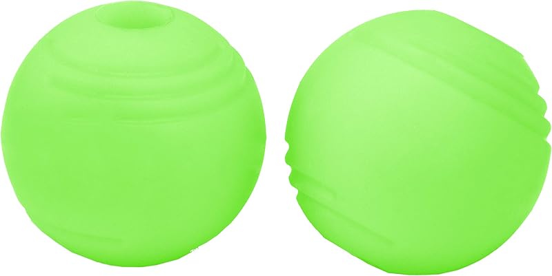 por Mammoth Juego de 2 Bolas Brillantes, Juguete Interactivo Rebotante Duradero para Mascotas y Perros, Ligero, 3 Pulgadas, Se adapta al Lanzador de Bolas