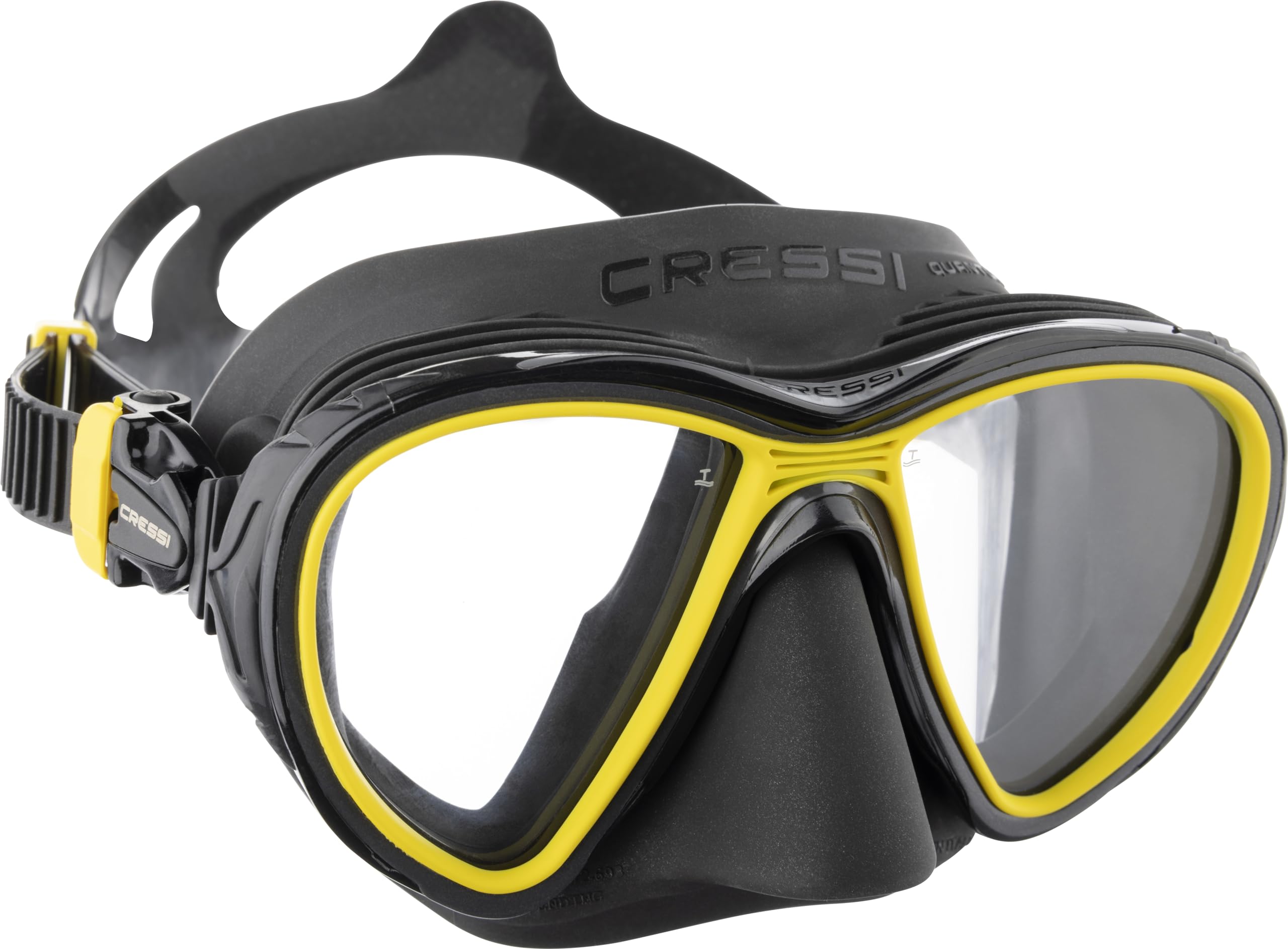 Cressi Máscara de Buceo para Adultos con Sistema avanzado de Niebla y Visibilidad hacia Abajo Mejorada - Quantum: Fabricada en Italia