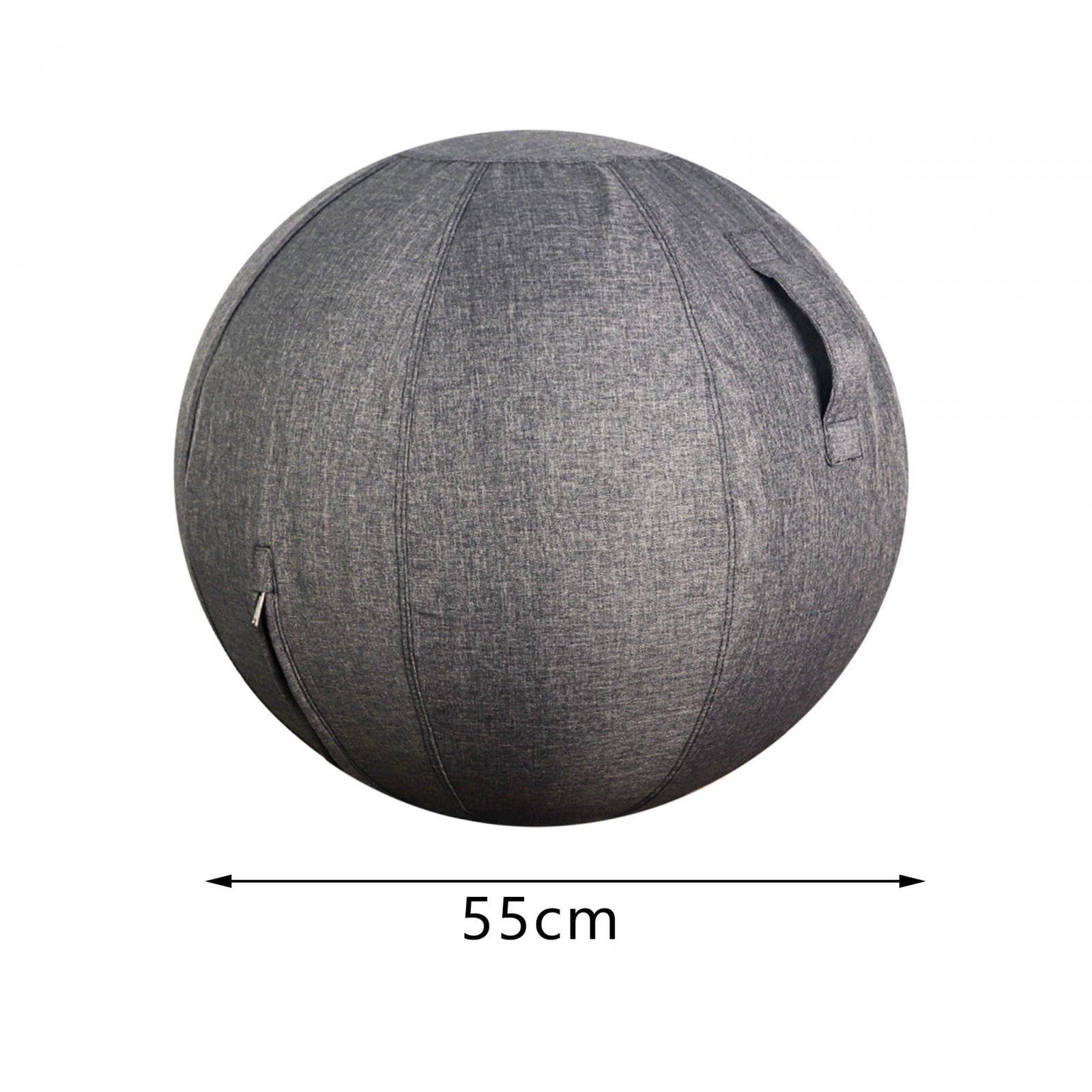 Housse de ballon de yoga durable pour s'asseoir, chaise, bureau, housse de ballon d'équilibre, gris, 55 cm, gris foncé