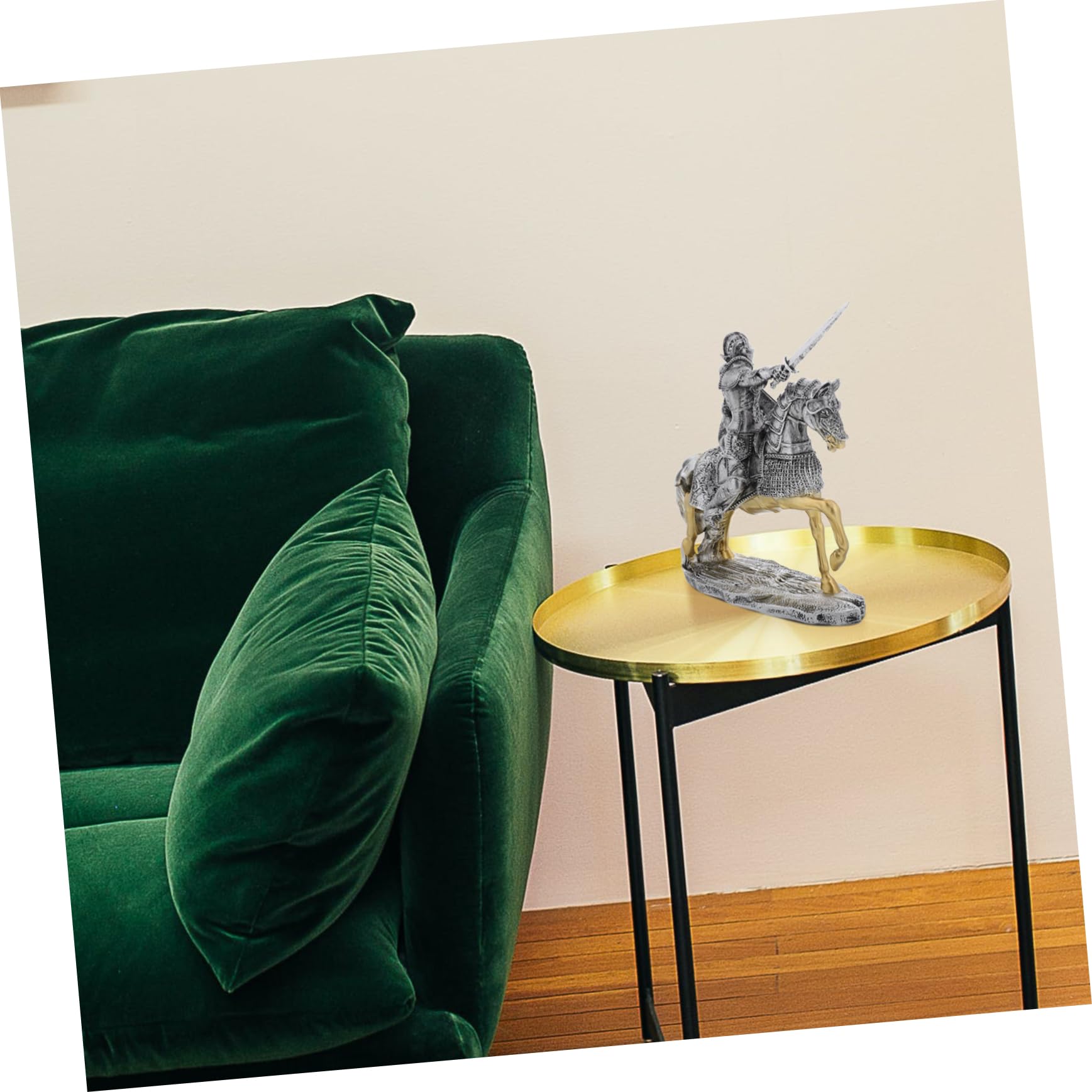Supvox Silberne Miniatur Ritterfigur aus Kunstharz für Tischdekoration | Vintage Optik mit Feinen Details, Vielseitig Platzierbar für Büro und Zuhause, Kompakte Sammlerstatue