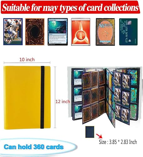 Miniatura 3 de Carpeta para tarjetas coleccionables de 9 bolsillos, álbum de tarjetas de colección con mangas, tarjetas de intercambio de protección, 20 páginas,