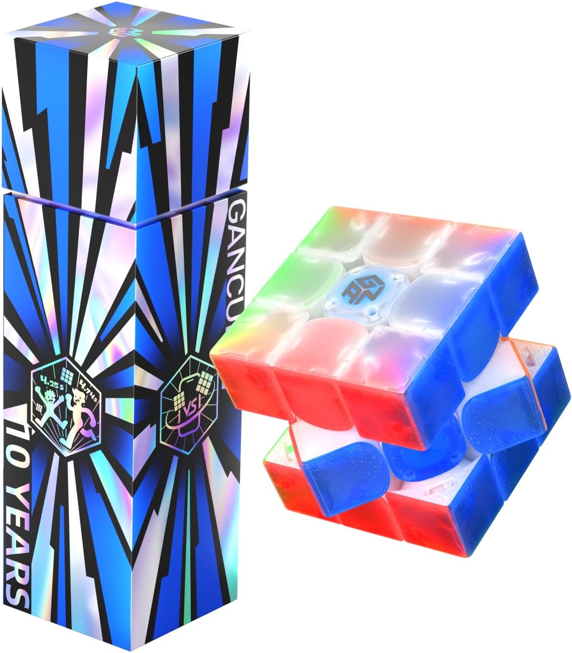 GAN12 ui Maglev 10 Years Edition, Smart Cube 3x3 with GAN PowerPod, Intelligent Magnetic Speed Cube via Bluetooth Connected for Online Games/AI Training, Magic Cube for Boys and Adults