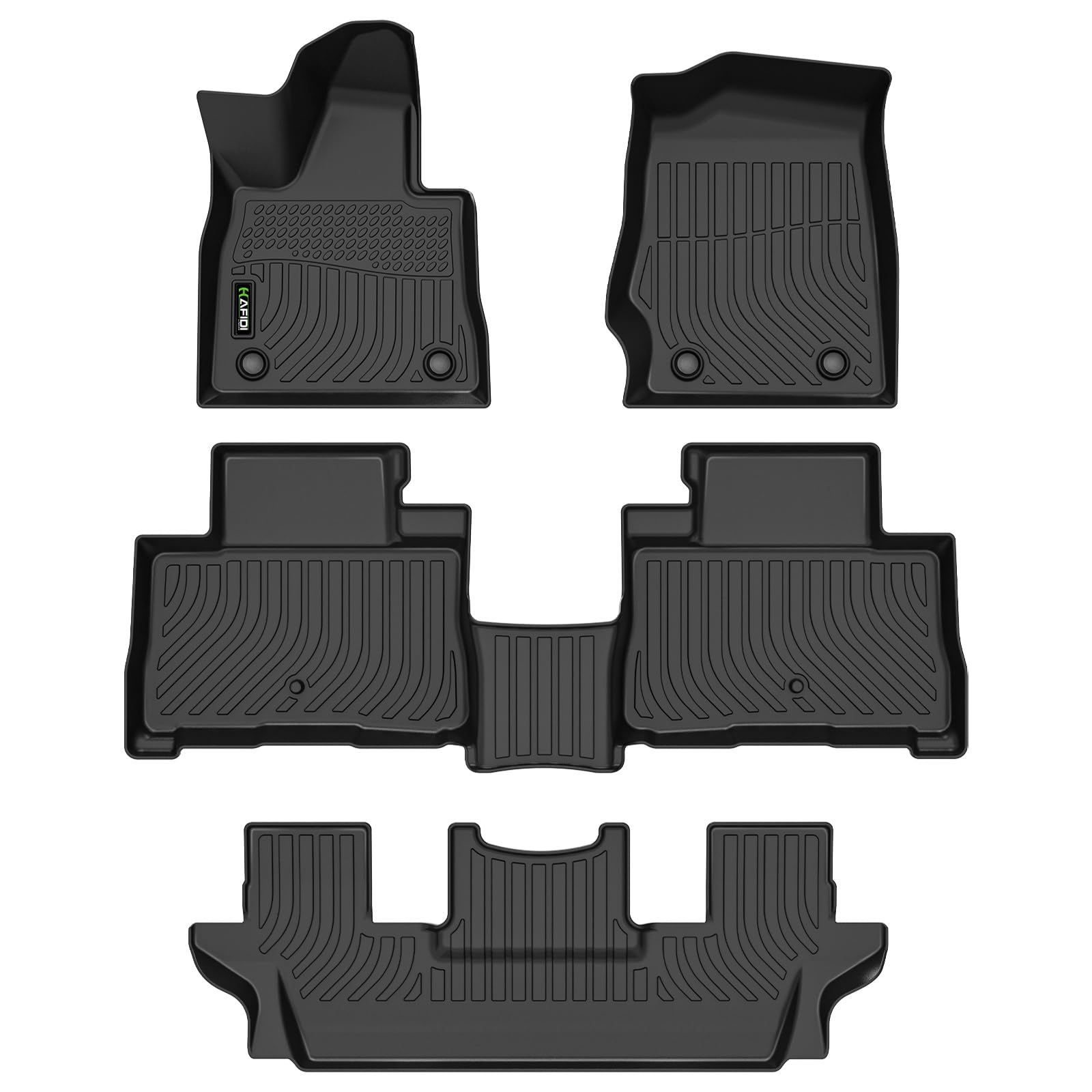 HAFIDI® Floor Mats Fit for 2020-2025 2026 Lincoln Aviator 6 Seats All Weather Protection TPE Anti-Slip Automotive Floor Liners, Fits 1st & 2nd & 3rd
